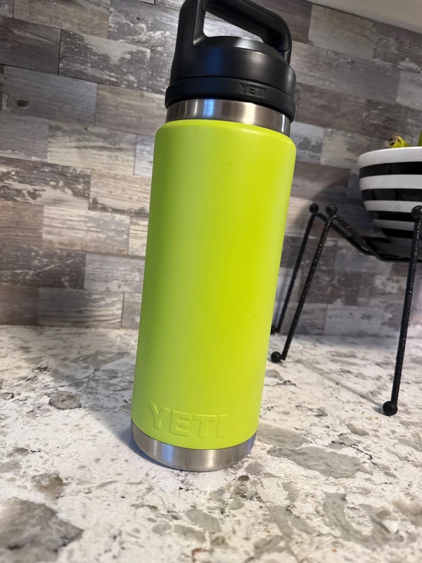 YETI Rambler 26 ounce bottle in neon lime green